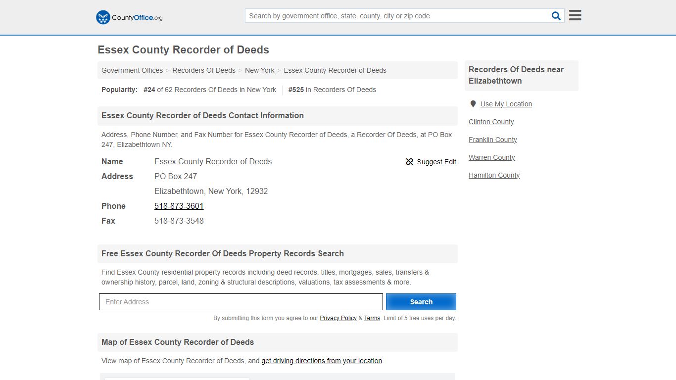 Essex County Recorder of Deeds